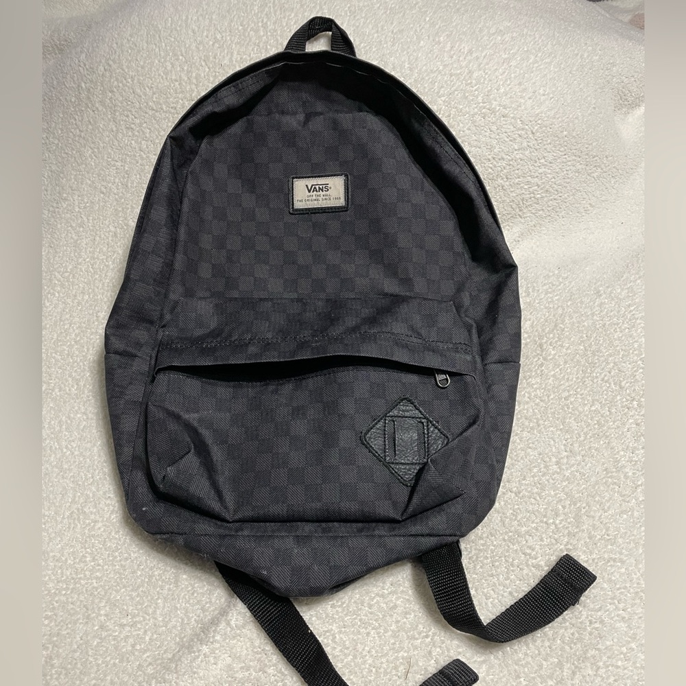 Vans Off The Wall Unisex Backpack Black Checkerboard Adjustable Straps